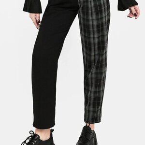 Disturbia Women's Black and Grey Trousers | Size: US 8
